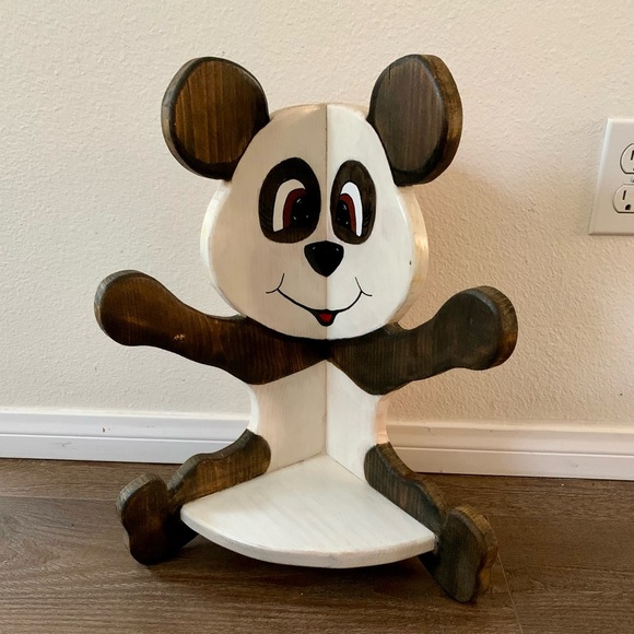 Vintage Wooden Panda Shelf 17 Inch - Picture 4 of 12